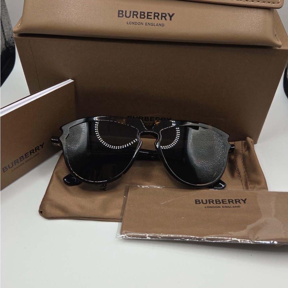 Burberry Tortoiseshell Sunglasses with Gold Accents